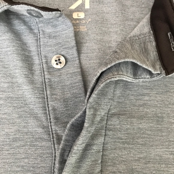 Al1ve Mens L Blue Polo Shirt Soft Short Sleeve Golf Quik- Dri - Picture 3 of 9